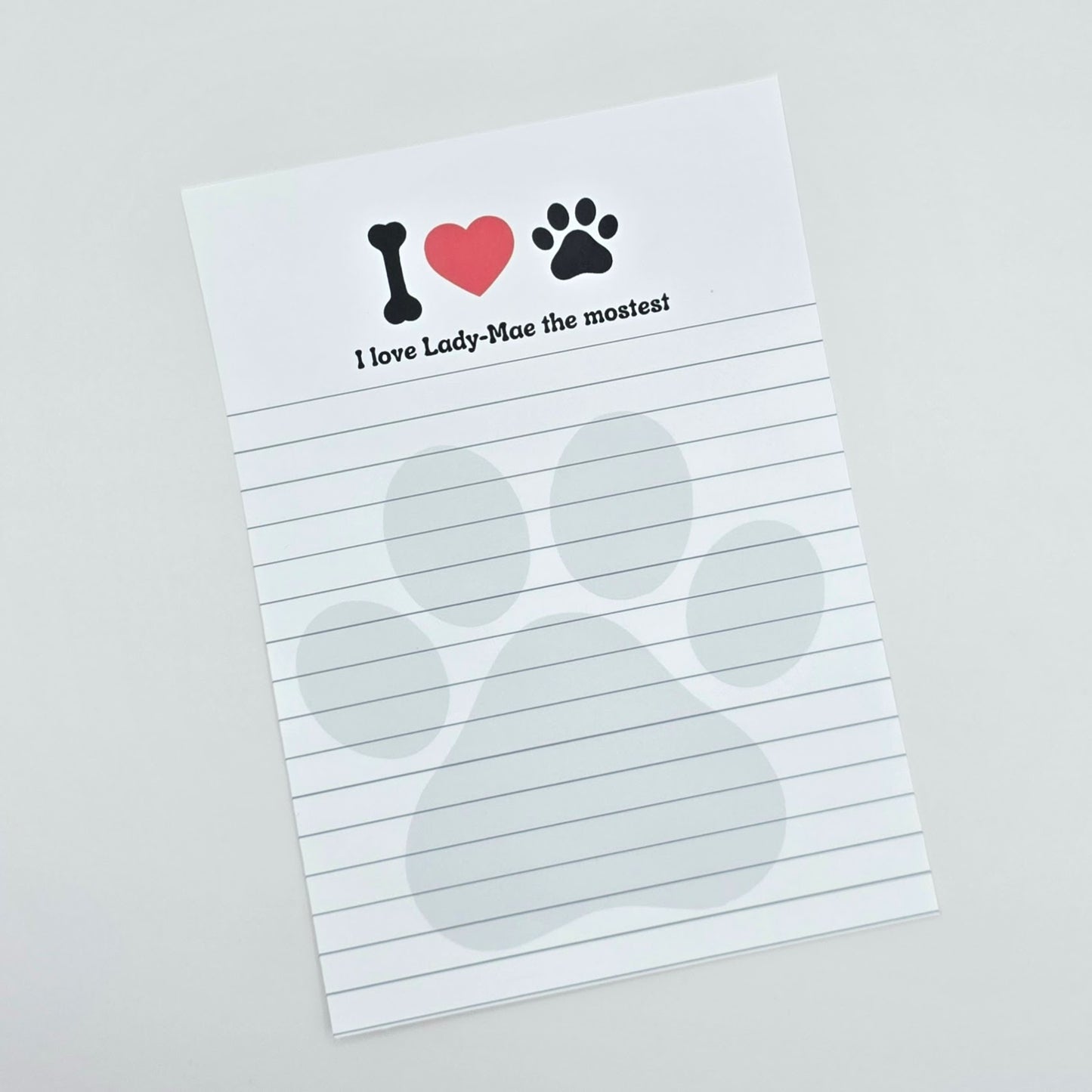 I {Heart Pawprints} Notepad