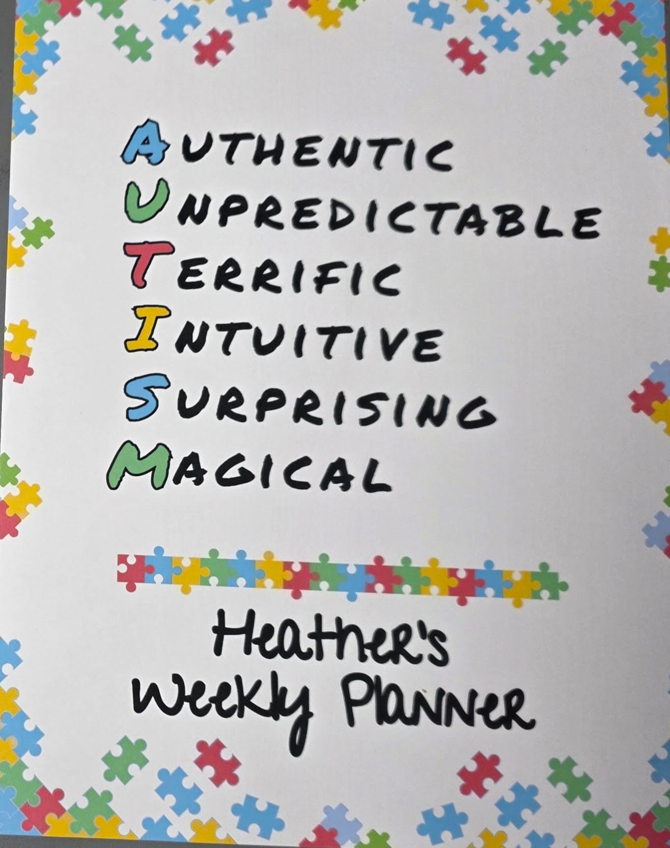 Autism Weekly Planner