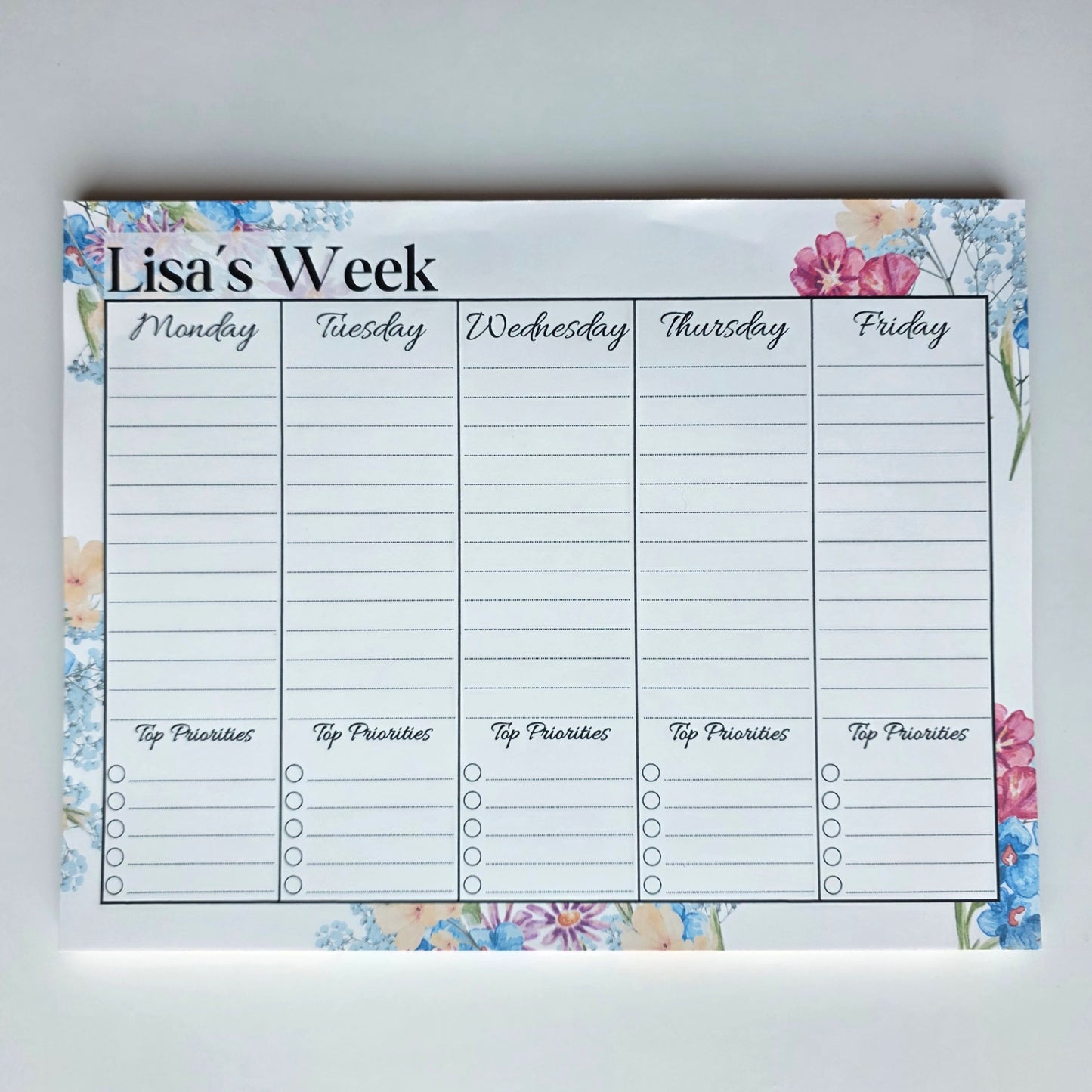 Wildflower Weekly Planner Pad