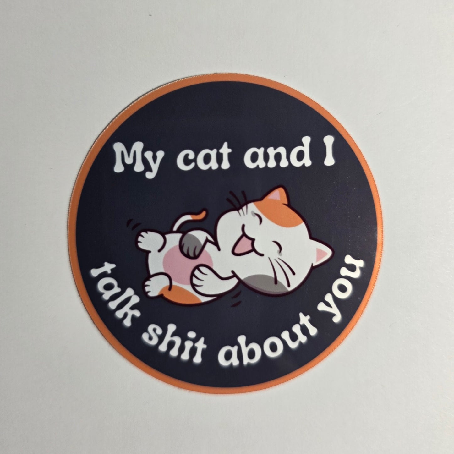 My Cat and I Talk Shit about you Sticker