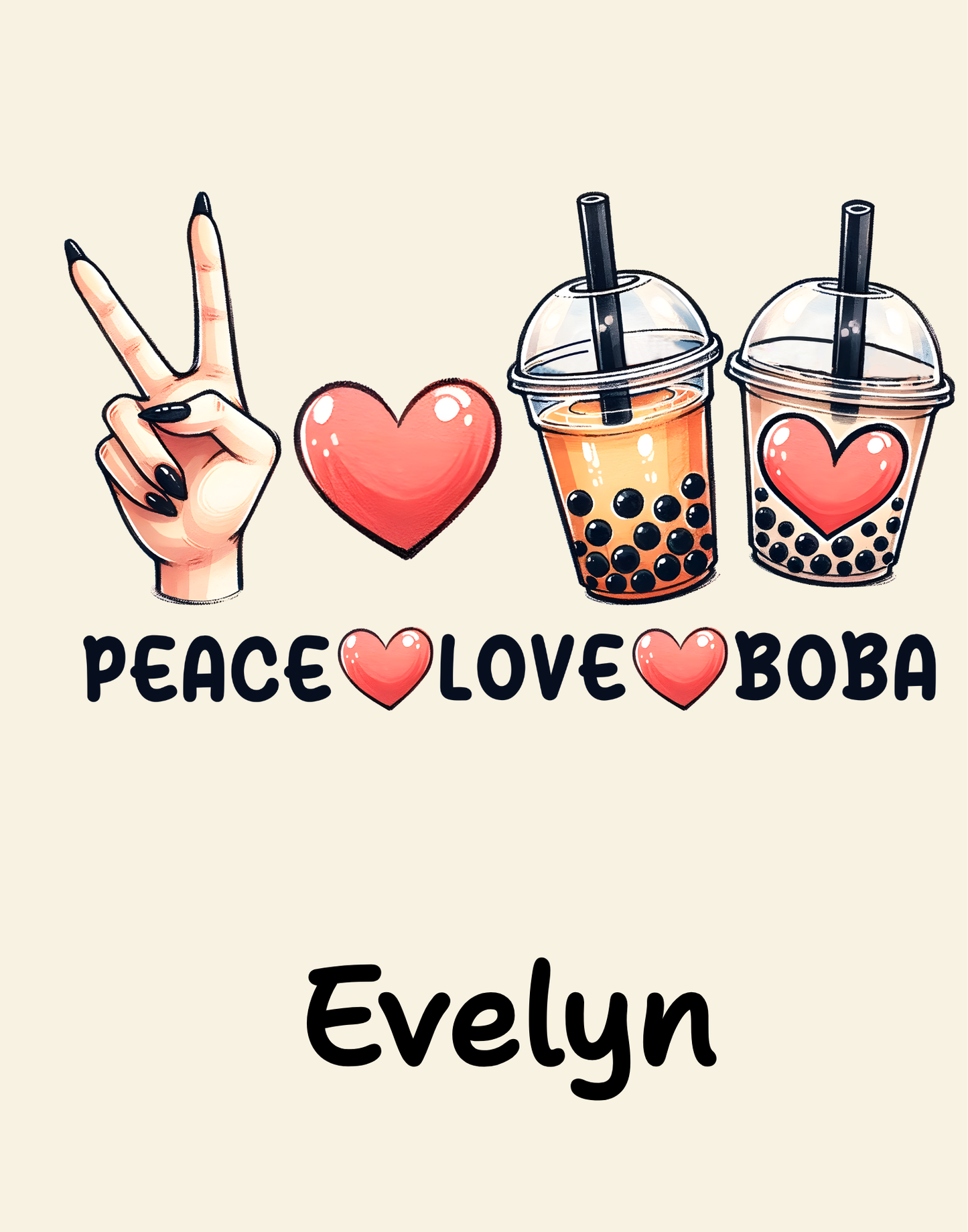 Peace Love Boba Notebook 5.5x7