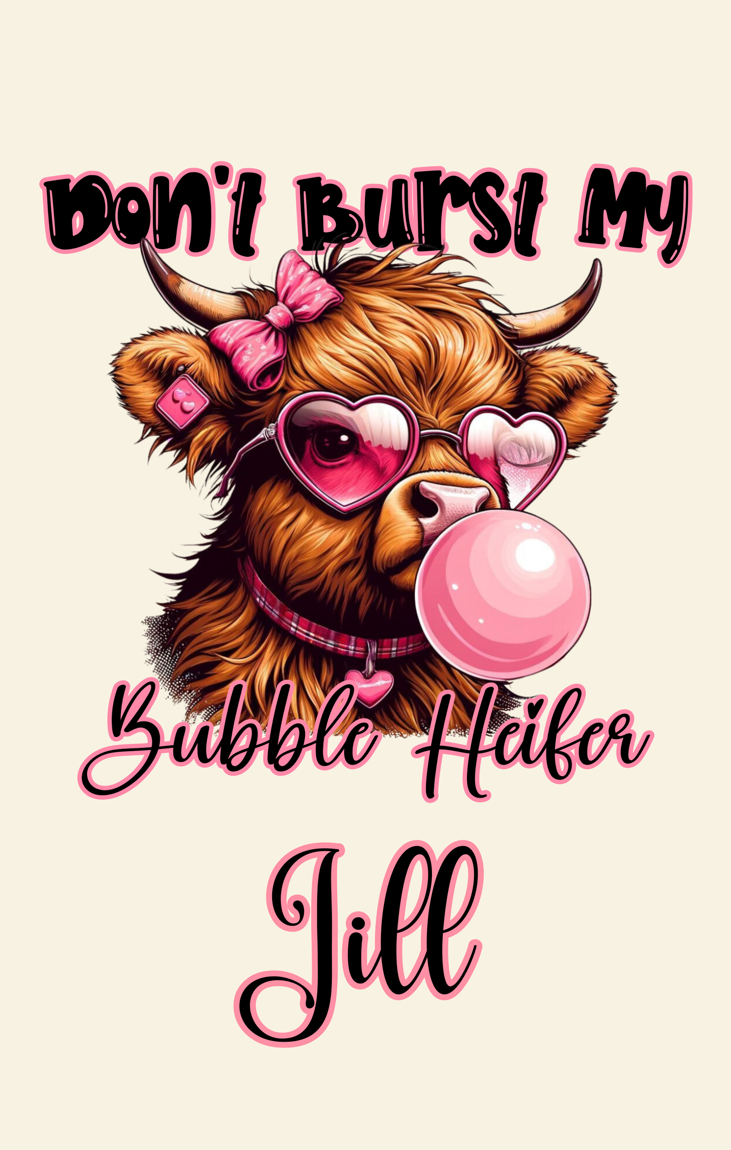 Don't Burst my Bubble Heifer Pocket Notebook 3.5x5.5