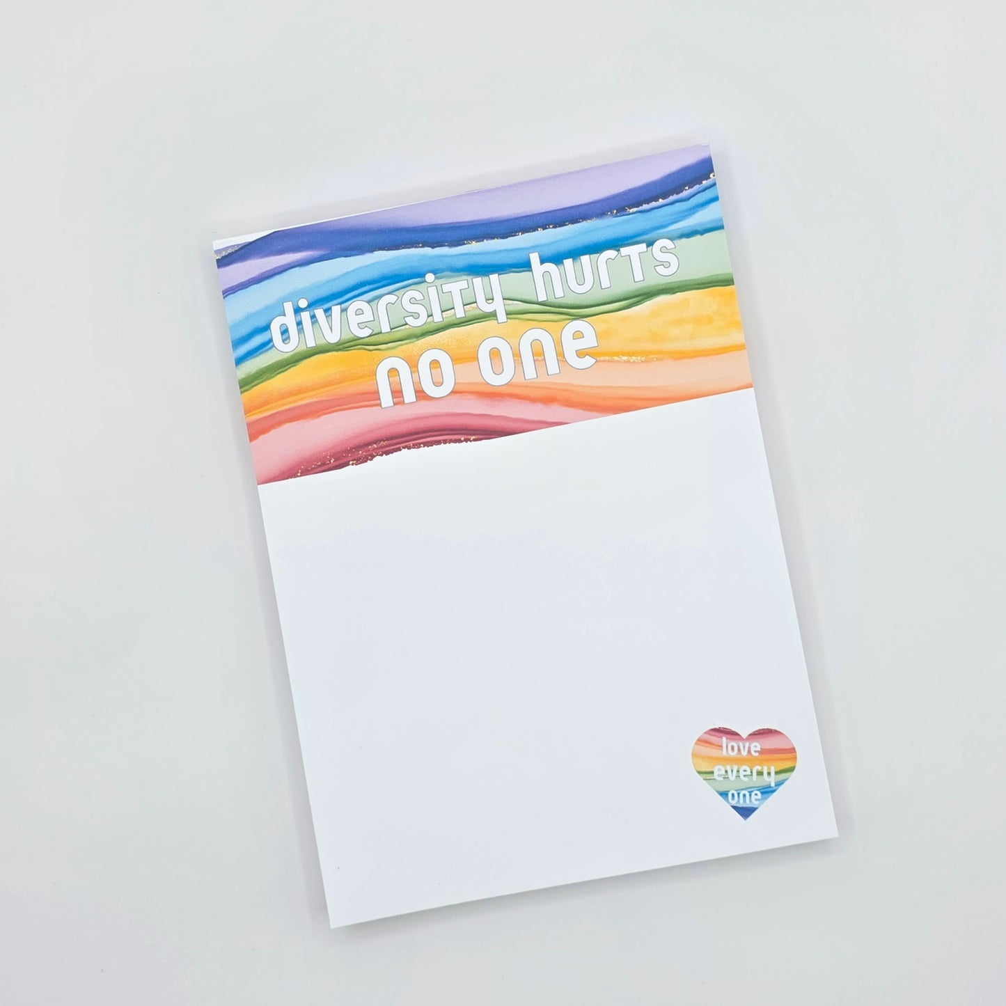 Diversity Hurts No One - Small Heart Notepad
