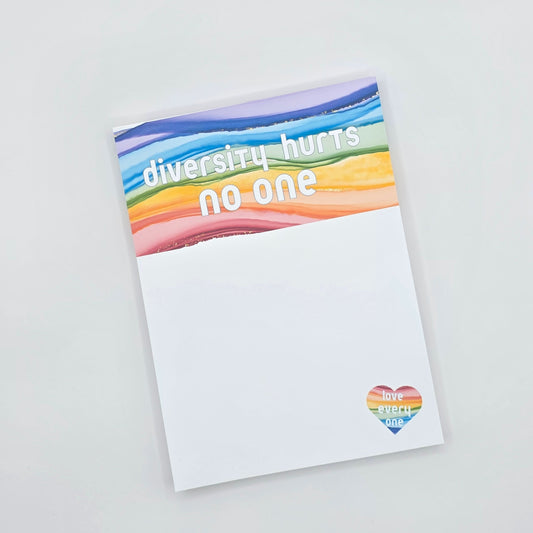 Diversity Hurts No One - Small Heart Notepad