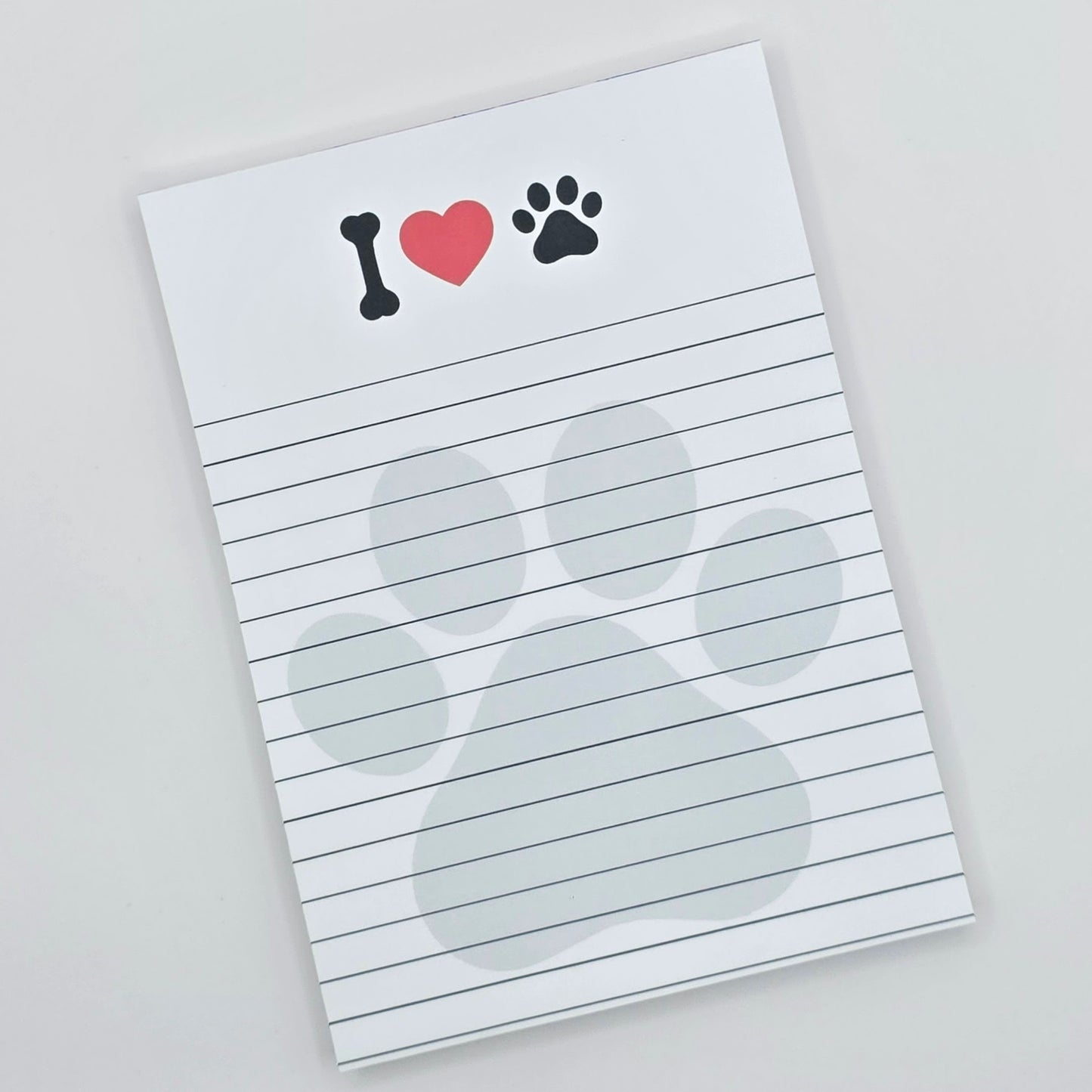 I {Heart Pawprints} Notepad