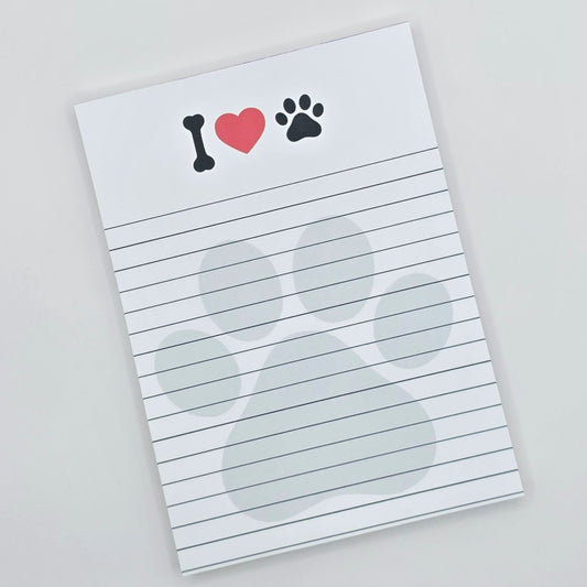 I {Heart Pawprints} Notepad