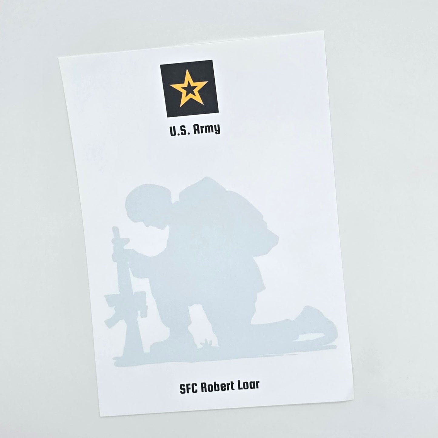 U.S. Army Notepad – Kneeling Soldier