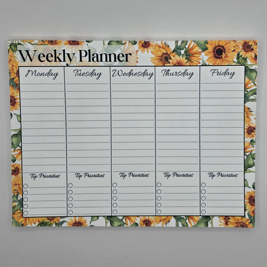 Sunflower Weekly Planner Pad