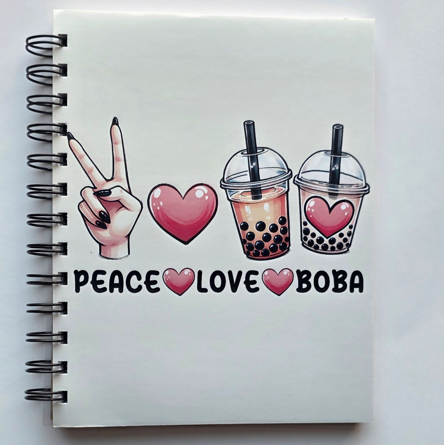 Peace Love Boba Notebook 5.5x7