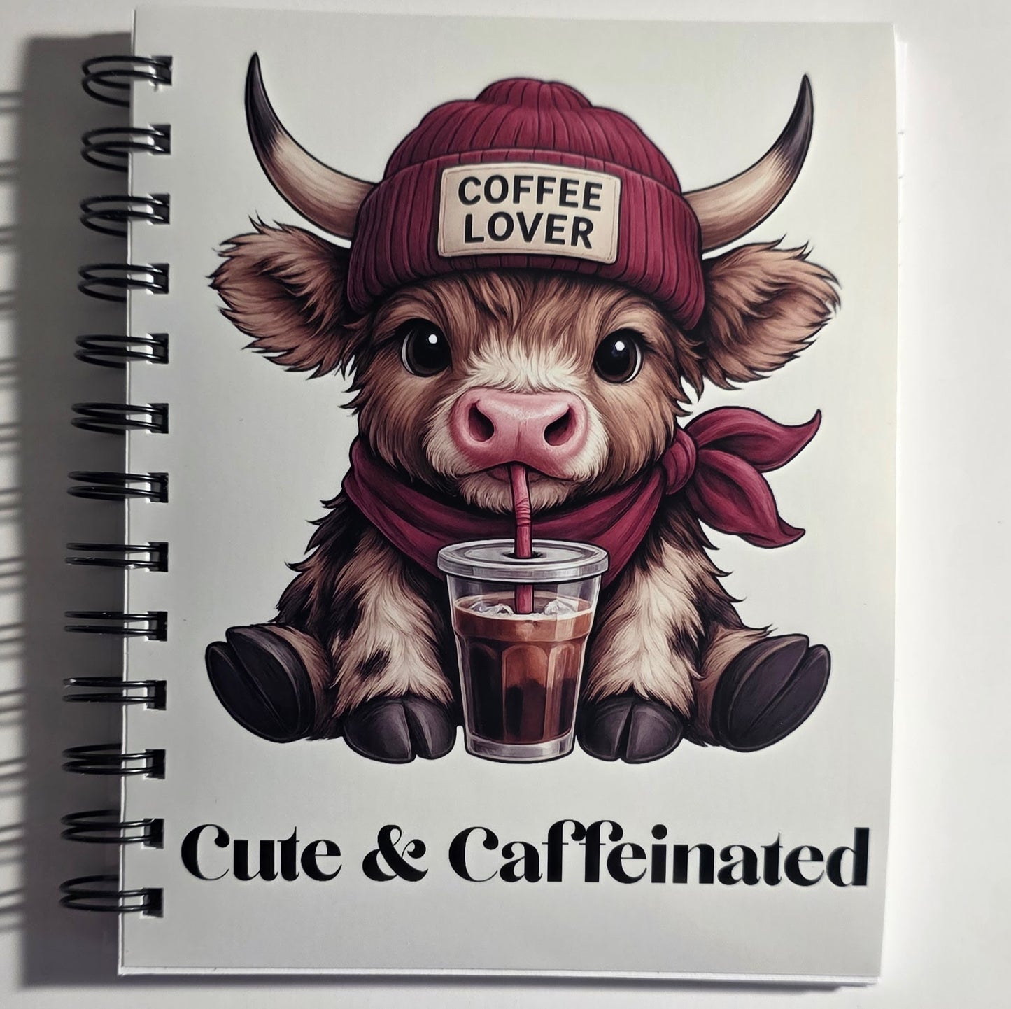 Coffee Lover Cow 5.5x7 Notebook