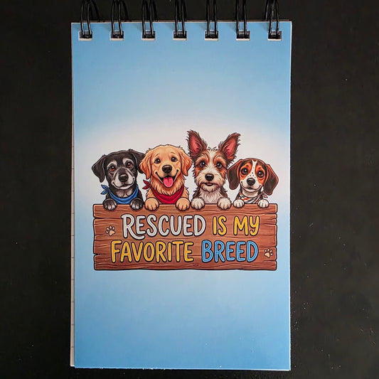 Rescued is my favorite Dog breed Pocket Notebook 3.5"x5.5"