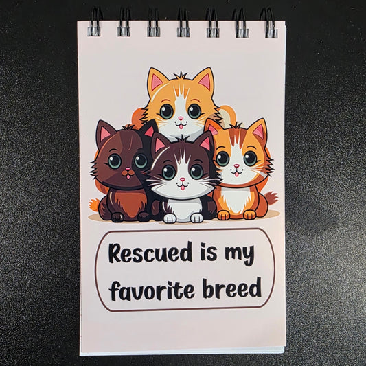 Rescue Cat Pocket Notebook – Gift for Cat Lovers – 3.5" x 5.5