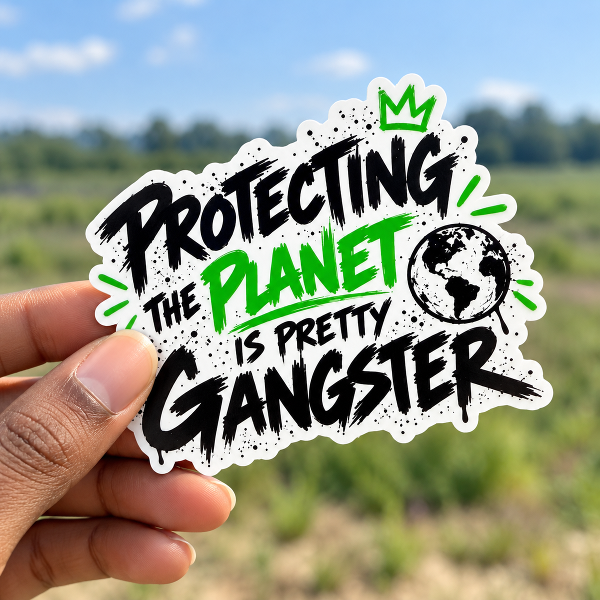 Protecting the Planet is Pretty Gangster Sticker | BasedxKing
