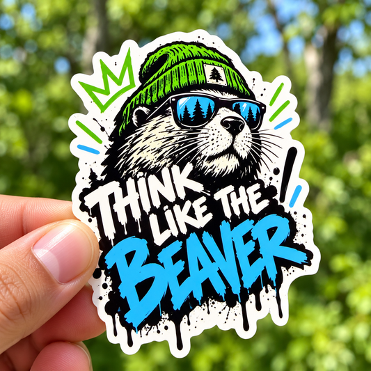 Think Like the Beaver Sticker #1 | BasedxKing