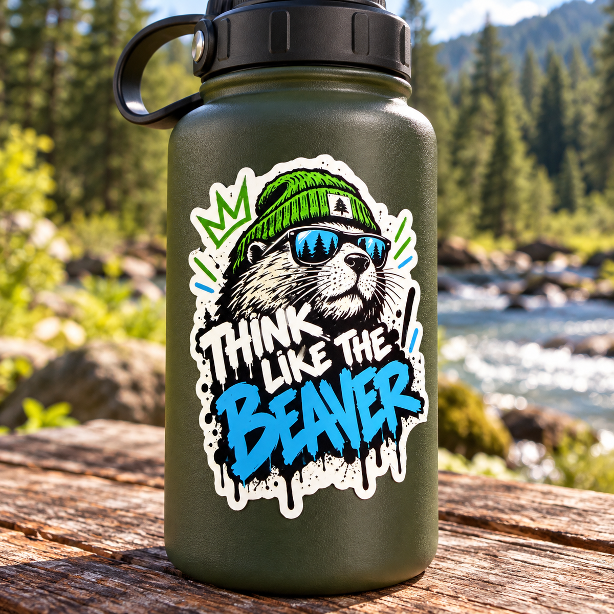 Think Like the Beaver Sticker #1 | BasedxKing