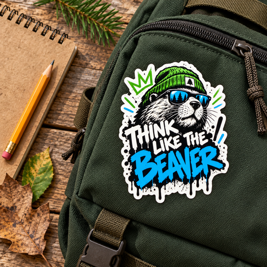 Think Like the Beaver Sticker #1 | BasedxKing