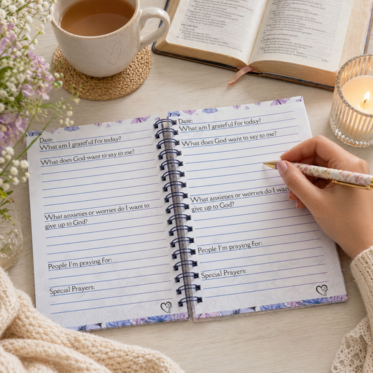 Prayer Journal – Daily Guided Christian Prayer Journal (8.5” x 5.5”)
