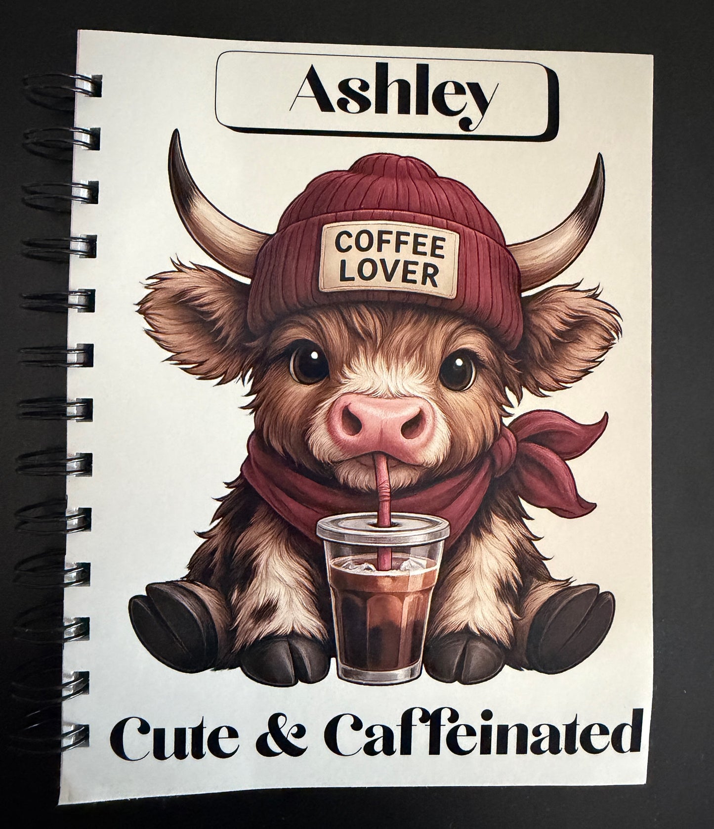 Coffee Lover Cow 5.5"x7" Notebook